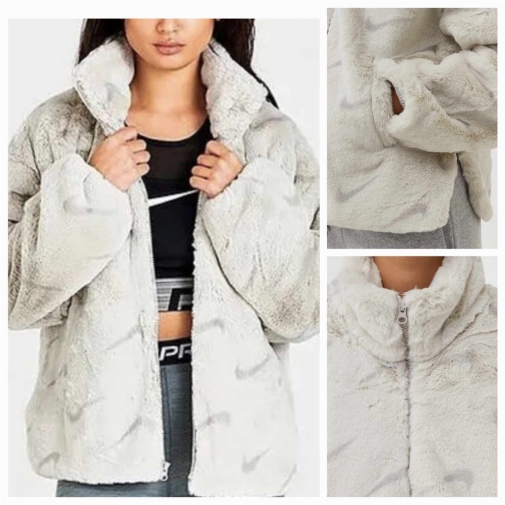 NWT  Nike fur jacket
In brown and gray